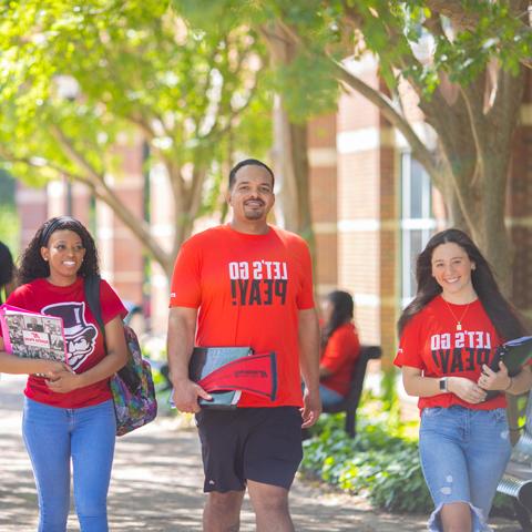 Students walking on campus